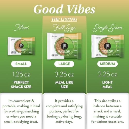 Image of Protein Puck Plant Based Protein Bars 16 Count 3.25oz Full Size Good Vibes | Snacks with Vegan Protein, Gluten Free, Non Dairy, Kosher Certified Non GMO Premium Healthy Bars