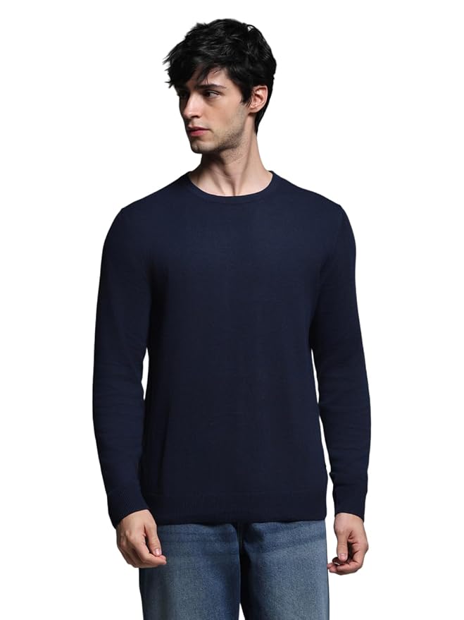 Jack & Jones Men Solid Pullover Long Sleeves Casual Sweaters