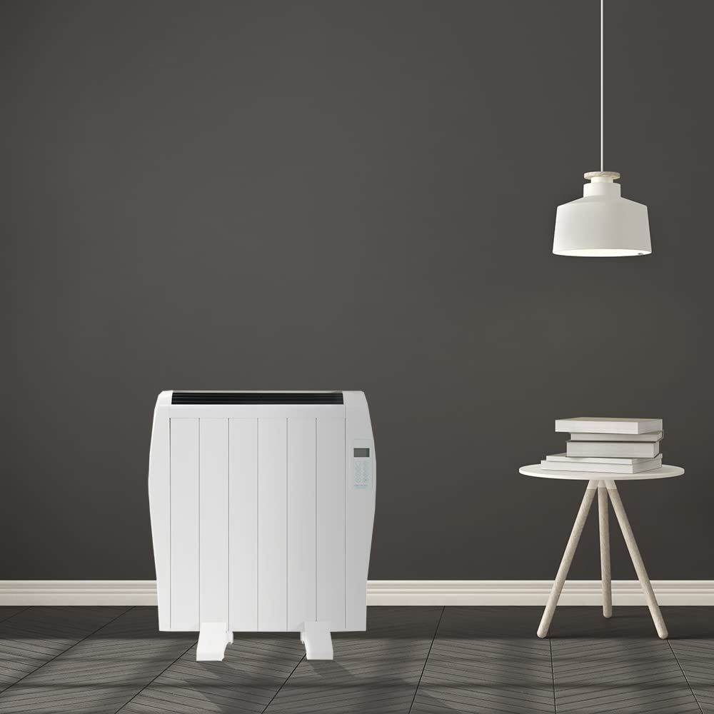 Cecotec Radiador Eléctrico Bajo Consumo ReadyWarm 1200 Thermal. 6 Elementos, 900 W, De pared o pie, 3 Modos, Temporizador, Mando a Distancia, Pantalla LED, Blanco