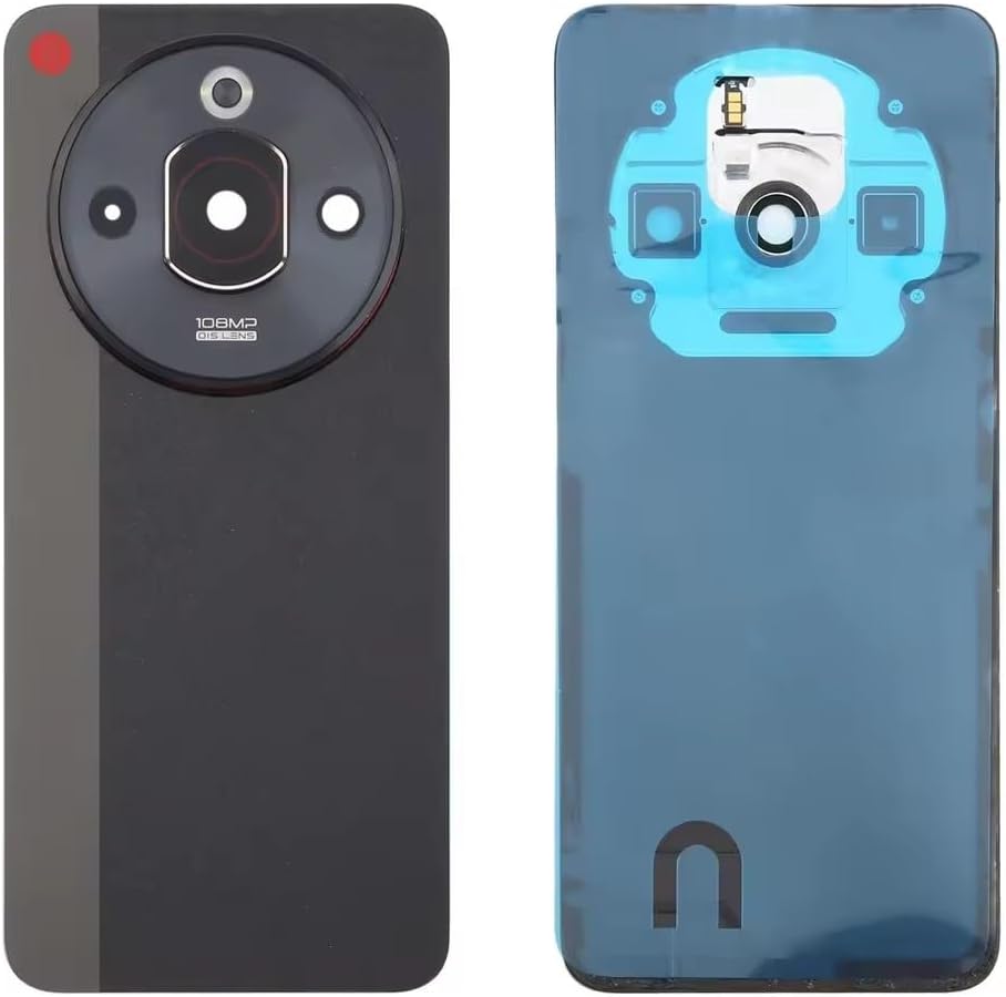 Compatible Rear Glass Back Cover for Nubia Focus Pro 5G Model NX323J – Battery Door Housing Replacement Part (Black with Frame)