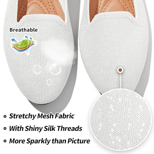 Image of BABUDOG Women's Flats Shoes Shiny Mesh Loafers Shoes Soft Memory Foam Flats
