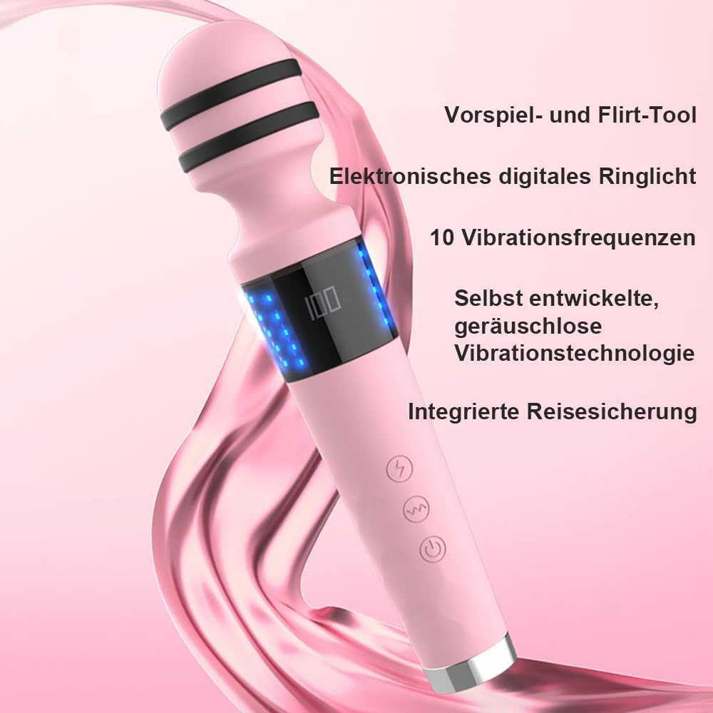 Kuaecr Elektro Shock Massagestab Handvibrator Realistischer G-Punkt Massage Vibratoren mit 10 Vibration & 5 Elektroschocker-Modi E-stim Klitoris Stimulator Wasserdicht Sexspielzeug für Frau Paare