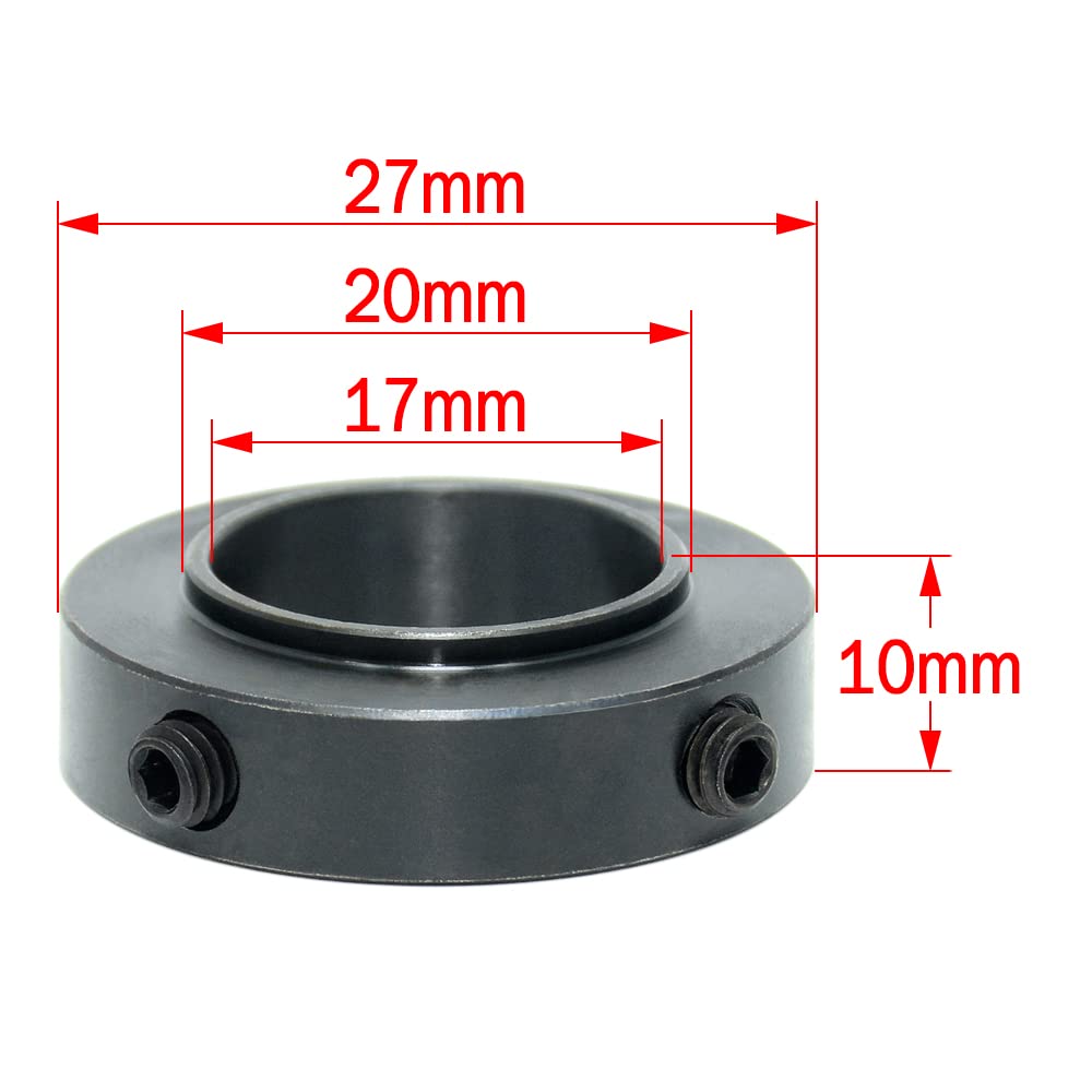 AUZHU- SCJ - Metric - Steel Shaft Collars Fixing Rings Set Collars Quick Release locating Rings Bushing Throat Clamps Snap Ring Retaining Ring Clamping Elements Size: ID 17 mm - Height 10 mm