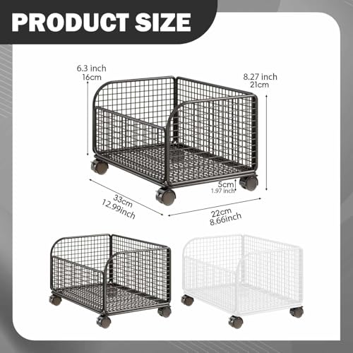 Chariot utilitaire mobile Sharplace noir pour optimiser les petits espaces de vie - 3