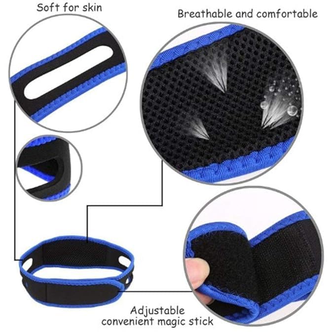 Qureza Anti Snoring Chin Strap Stop Snoring Device Adjustable Snore Reduction Belt New Anti-Snoring Belt For Men Women Snoring Solution Sleep Aids Chin Strips Blue (1) 1