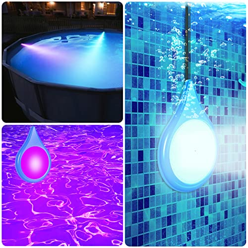 Led Pool Lights With App And Remote Control,Rgb Adjustable Underwater Diving Light With Magnetic Suction Device, Ip68 Waterproof Music Sync Color-Changing 12V Pool Bulb, With 32Ft Cord. (20W, Blue) #TOP1