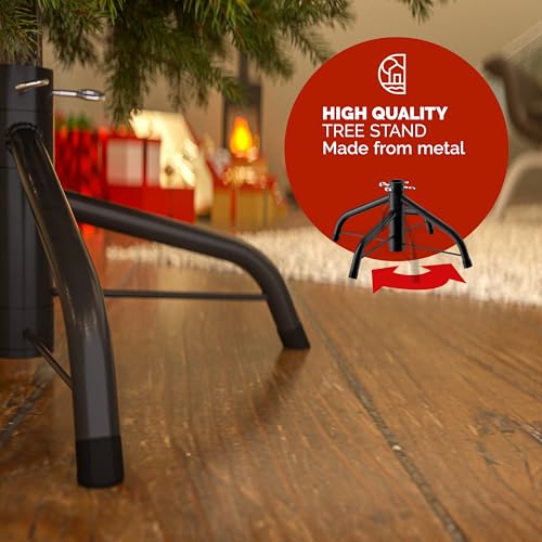 CASARIA® 8ft Artificial Christmas Tree | Realistic Best Christmas Decorations Ornaments Xmas Tree | Fire Resistant PVC, Easy Assembly Metal Stand for Home & Office Decorations | 240cm 8FT - Image 6