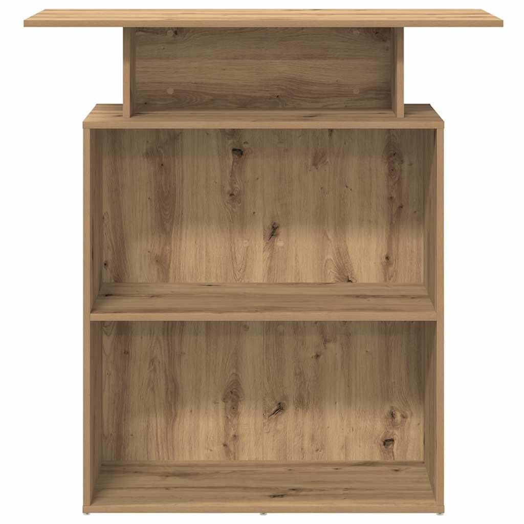 Empfangstresen, handgefertigtes Eichenholz, 100 x 40 x 104 cm, mit Ablagefläche, vielseitig einsetzbar für Büro, Hotellobby, Klinik, robust und platzsparend