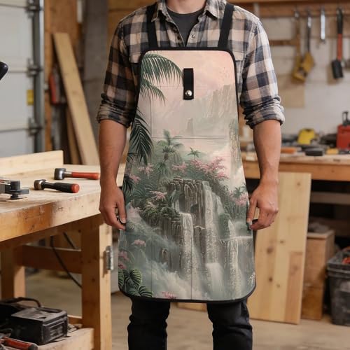 Delantal de trabajo ajustable con 8 bolsillos y diseño unisex miniatura 5