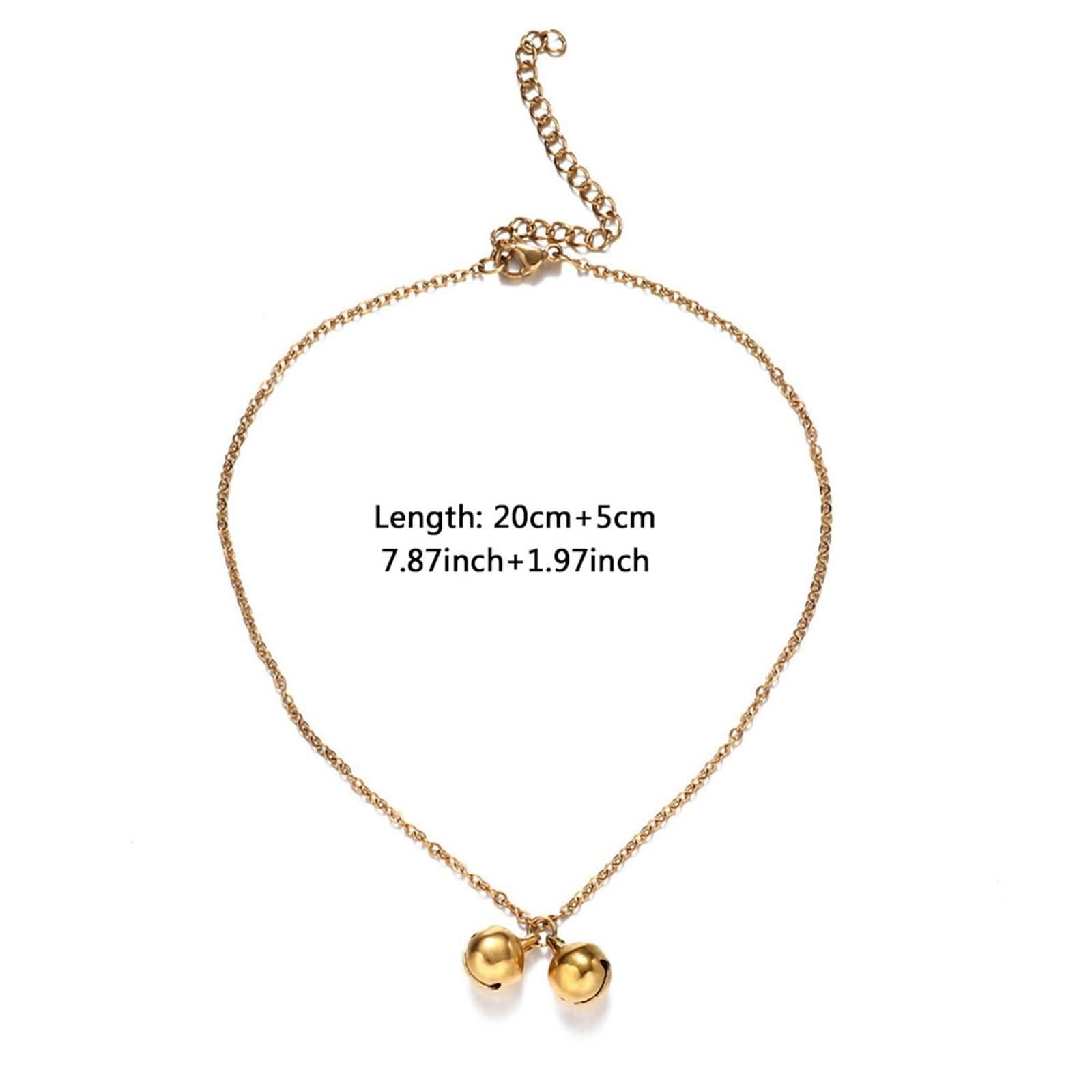 Tobillera boho de oro blanco de 18 quilates Au750, cadena de oro 750 con campanas, tobilleras para mujer, verano, playa, pie joyas para madre y niña