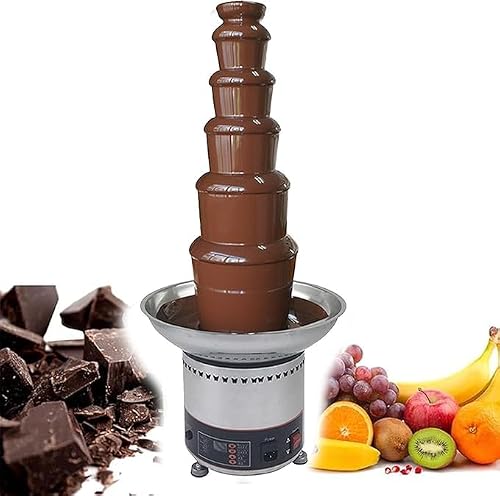 GTHTUHFD Automatic Chocolate Fountain Machine - Commercial Melter & Warmer For Fondue, Party, Wedding, Birthday & Christmas,6layers