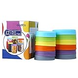 Aozita [12 Pack] Colored Plastic Mason Jar Lids for Ball, Kerr and More - 6 Regular Mouth & 6 Wide Mouth - Food-Grade Plastic Storage Caps for Mason/Canning Jars - Anti-Scratch Resistant Surface