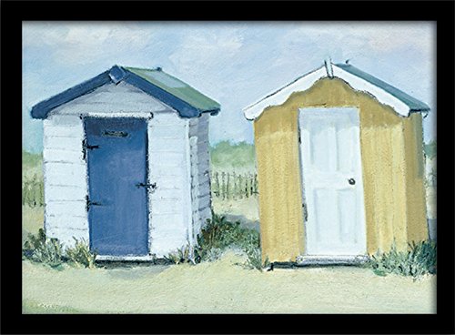 Pyramid International Jane Hewlett (Two Beach Huts) Memorabilia, Multi-Colour, 30 x 40cm