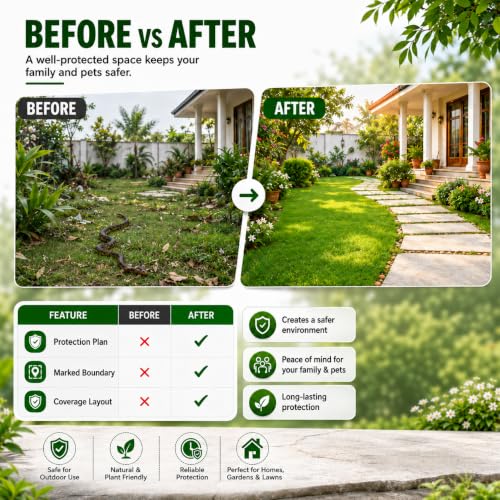 Image of Go Garden Snake Repellent for Outdoors | Snake Repellent Powder for Home, Garden, Farm & Yard | Snake Away Granules for Outdoor Protection 900 G