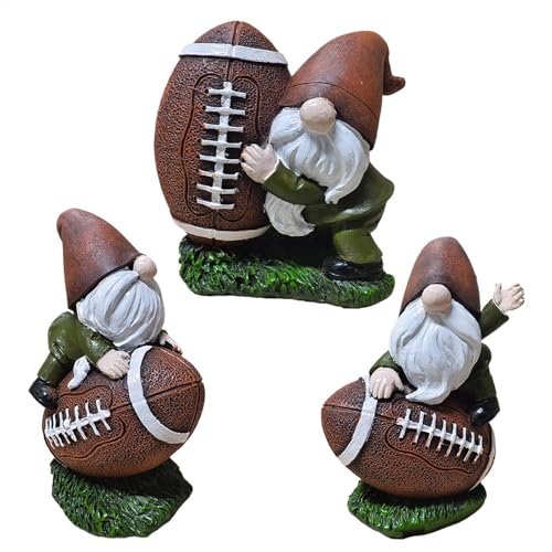 Gnomi da calcio decorazioni per la casa, gnomi a tema sportivo, statuette da giardino gnomi all'aperto giocatore di calcio gnomi scultura per cortile prato portico patio decorazione