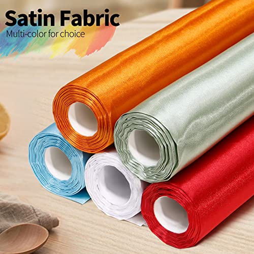 Horbaunal Sage Green Satin Fabric 60 Inch Wide by The Yard, Soft Charmeuse Satin Fabric for Wedding Dress, DIY Craftings, Costumes, 1 Yard