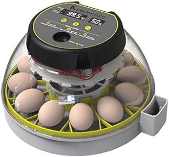 KEBONNIXS 12 Egg Incubator with Humidity Display, Egg Candler, Automatic Egg Turner, for Hatching Chickens