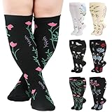 Smivyhp 6 Paar Kompressionsstrümpfe Damen Herren,Extra große XXXL Kompressionssocken,Bunte Stützstrümpfe Compression Socks für Sport Reisen Laufen