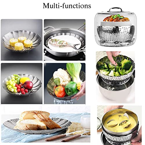 Vegetable Steamer Basket Premium Stainless Steel - Folding Collapsible Rust-Free For Easy Storage And Stay Fresh-Adjustable To Different Pots & Pans #TOP1