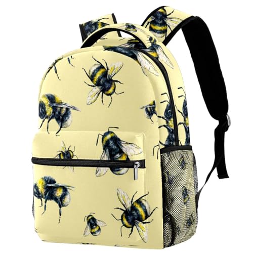 Sac à dos d'école bourdon jaune 29x20x40cm pour fille et garçon