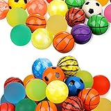  Skylety 48 Bolas de Rebotador de Contar de 1 Pulgada 27 mm, Pelota de Rebote de Hola Surtido, Bolas de Alto Rebote de Goma Colorida y Pequeña para Favores de Fiesta (Estilo Mezcla)
