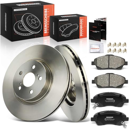 Frankberg Brake Kit incl. 2x Brake Disc + 4x Brake Pad Front Compatible with A.v.e.n.s.i.s Station Wagon T25 A.v.e.n.s.i.s T25 Replace# 0446505130,0446505170