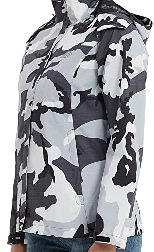 Otu 916B(WOMEN)-BLACK CAMO-S Women'S Waterproof Rain Lightweight Hooded Hiking Travel Outdoor Coat thumb #6
