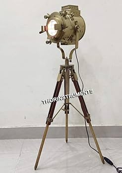 Amazon.co.jp : シアター アンティーク サーチライト 航海 木製 三脚