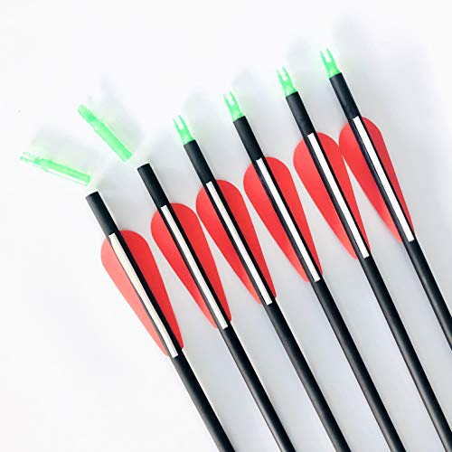 Gpp Carbon 30-Inch Arrows With Field Points Replaceable Tips (12 Pack) With 6 Free Nocks For Recuve Bow & Compound Bow #TOP2