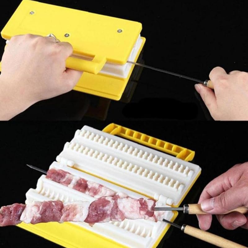 Amazon.co.jp: バーベキュー 串さし器 肉の串刺し機 串刺しツール