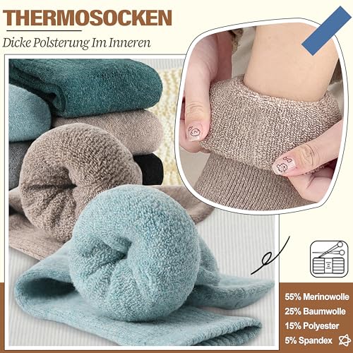 EBMORE Damen Merino Thermosocken 5er-Pack – Bild 5