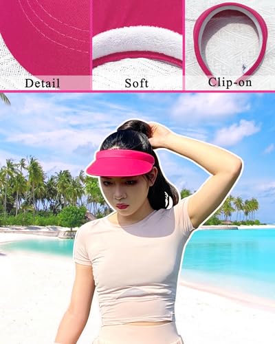 Image of 3 Pack Sports Sun Visor Hat Women Men Adjustable Clip On Visors Outdoor Golf Beach Cap