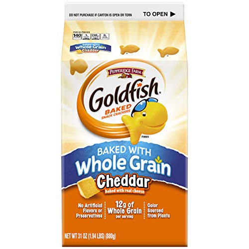 Image of Pepperidge Farm Goldfish Baked Snack Crackers with Whole Grain Cheddar Cheese, 31 Oz, Pack of 6