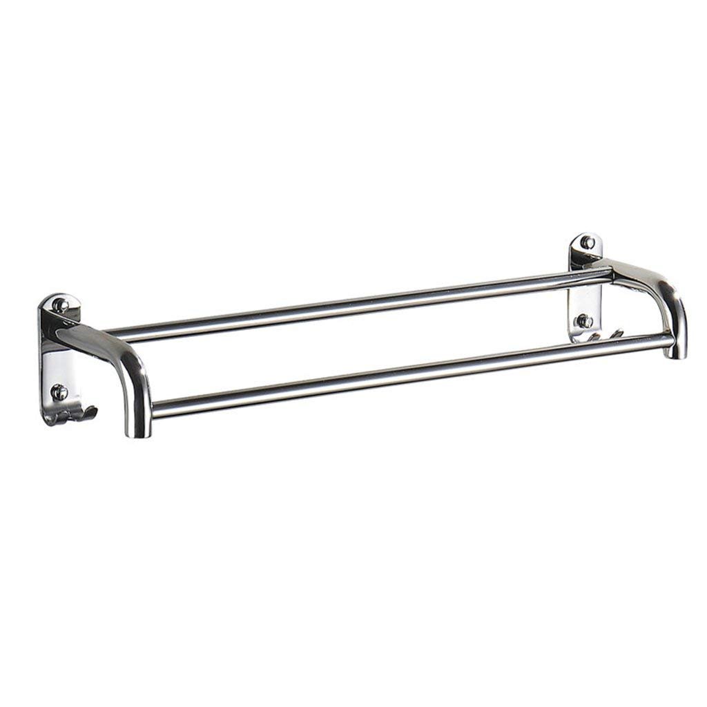 Toallero de acero inoxidable para baño doble barra colgador toallas de 70cm