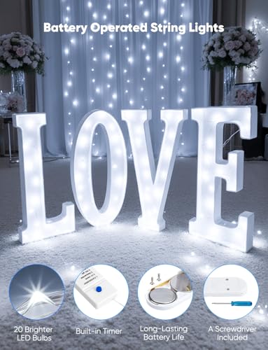 Image of Minetom 20 Pack Fairy Lights Battery Operated String Lights 8 Modes, 7ft 20LED White Waterproof Silver Wire Twinkle Lights, Firefly Starry Moon Lights for Mason Jars DIY Christmas Wedding Party