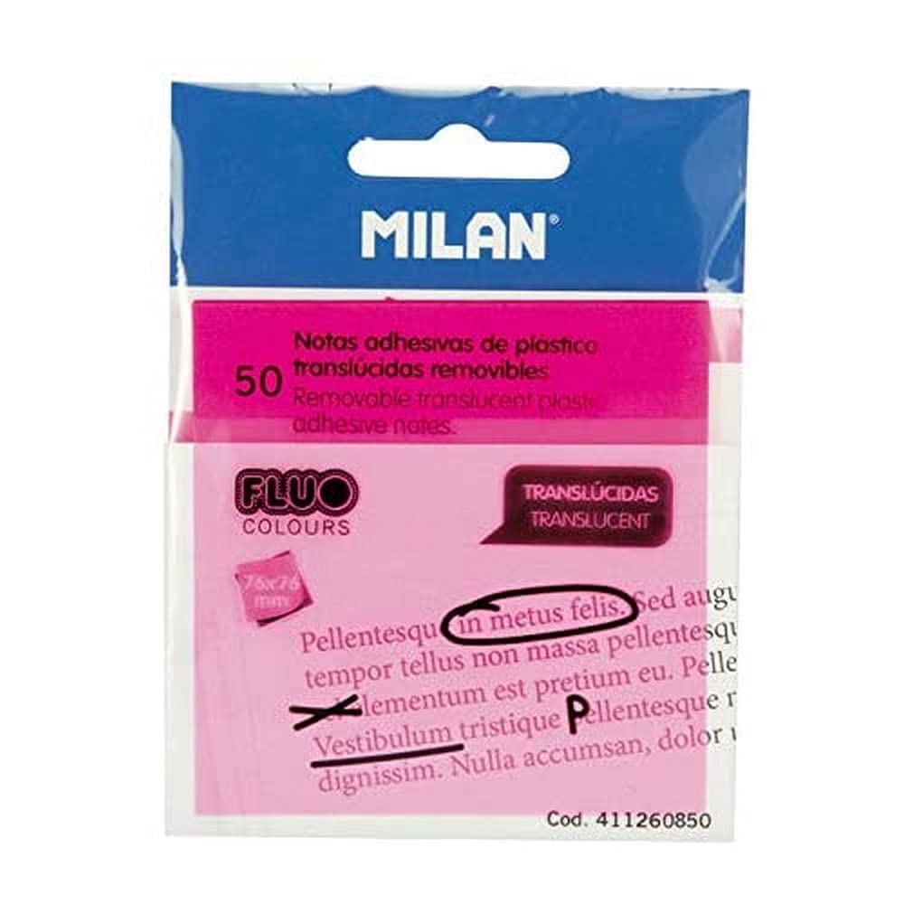 Milan 411260850 - Notas adhesivas removibles translúcidas