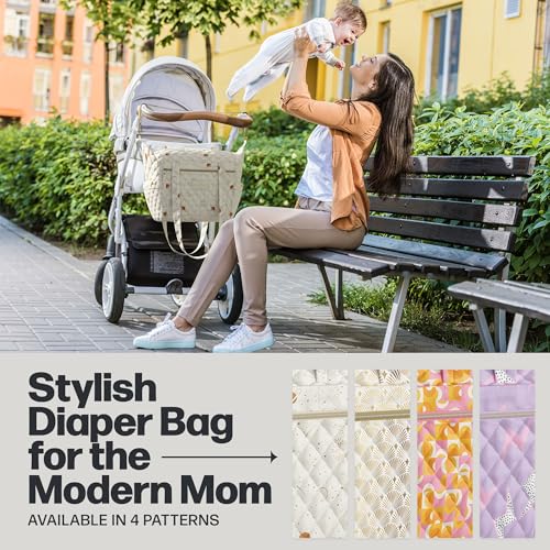  Insulated Bottle Pockets Quilted Diaper Bag for Women
| Functional & Fashionable Tote Diaper Bag With Insulated Pockets