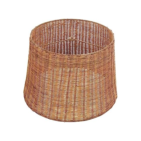 Aspen Creative 32993, Empire Spider Lamp Shade, Natural Rattan, 13" Top x 16" Bottom x 11" Slant Height Cover