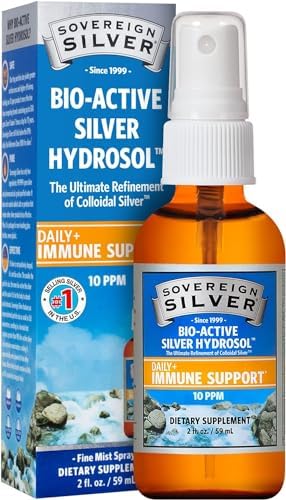 Sovereign Silver Bio-Active Silver Hydrosol Vertical Spray for Immune Support (10 Ppm/2 oz/59 ml)