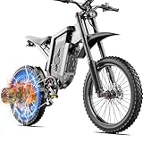 natkie Electric Motorcycle for Adults, Off Road Electric Mountain Bike Electric Dirt Bike 6000W(Peak) Motor 60V/30Ah Removable Battery, 50MPH/85Mile 19' x2 MTB Tire Full Suspension Hydraulic Brake
