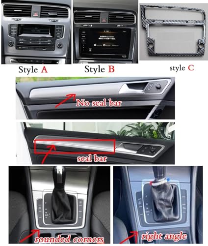 Autocollants commande centrale Golf 7 adhésifs en carbone 3D rigide