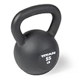 55 LB Cast Iron Kettlebell, Single Piece Casting, LB Markings, Full Body Workout