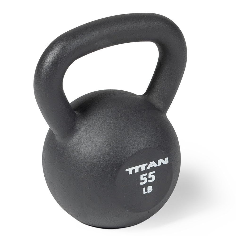 Titan Fitness 55 LB Cast Iron Kettlebell, Single Piece Casting, LB Markings, Full Body Workout