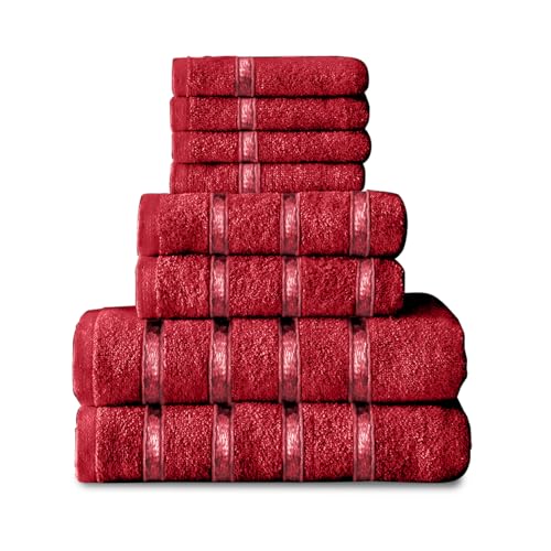 GC GAVENO CAVAILIA Super Soft Towel Handtuch-Ballen, Baumwolle, Rot, 8Pc Bale Set, 8