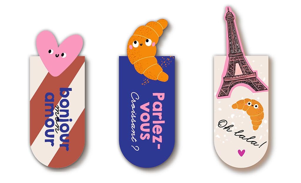 Moses . Paris Mon Amour Magnetic Bookmark - 3 Magnetic Page Markers