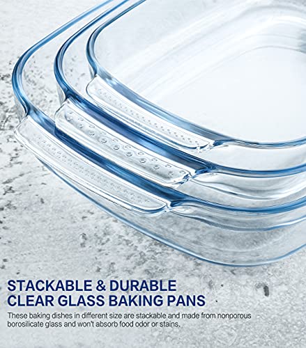 image for M MCIRCO 6-Piece Deep Glass Baking Dish Set, Rectangular Glass Bakewar