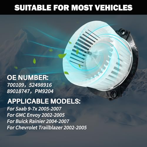 Image of 700109 AC Heater Blower Motor Fan Assembly Fit for Buick Rainier 2004-2007, for Chevy Trailblazer 2002-2005, for Gmc Envoy 2002-2005, for Saab 9-7x 2005-2007