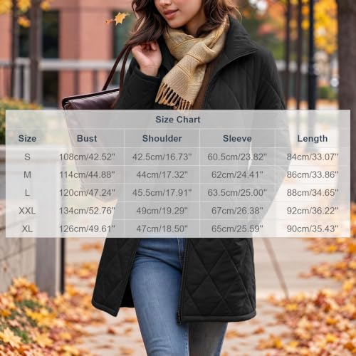 Quilted Jackets for Women Lightwight Fall Winter Mid Length Padded Coats - image 5