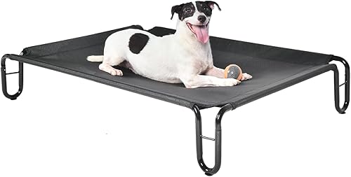 pettycare Cama elevada para perros, elevada para perros grandes, sin tornillos, marco estable y malla reciclable Teslin de apoyo duradera,
