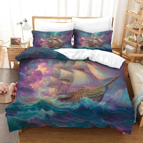 Housse de couette Tour Eiffel 3D microfibre douce pour lit king size - 3